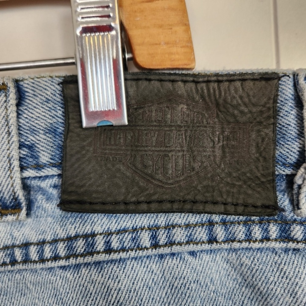 Vintage Harley Davidson Jeans 90s High Waisted Rise 100% Cotton Straight Leg - Picture 4 of 12